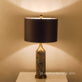 Szara teksturowana marmurowa lampa tkanina odcienia lampa stołowa